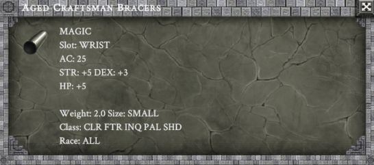 AGED CRAFTSMAN BRACERS item card